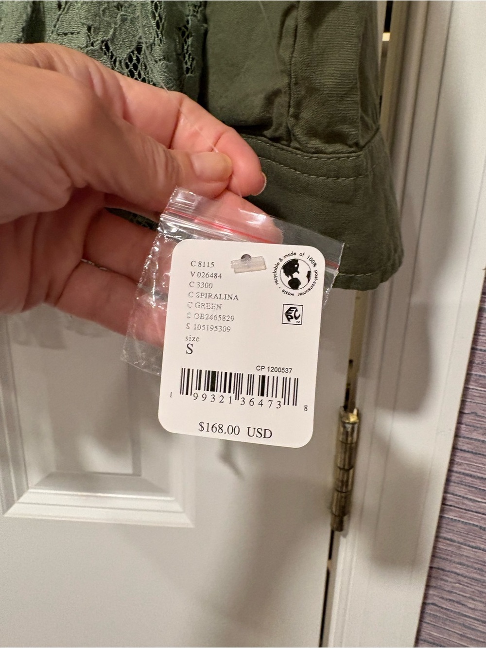 Free People Olive Sage Lace-Trim Utility Jacket - Picture 5 of 11